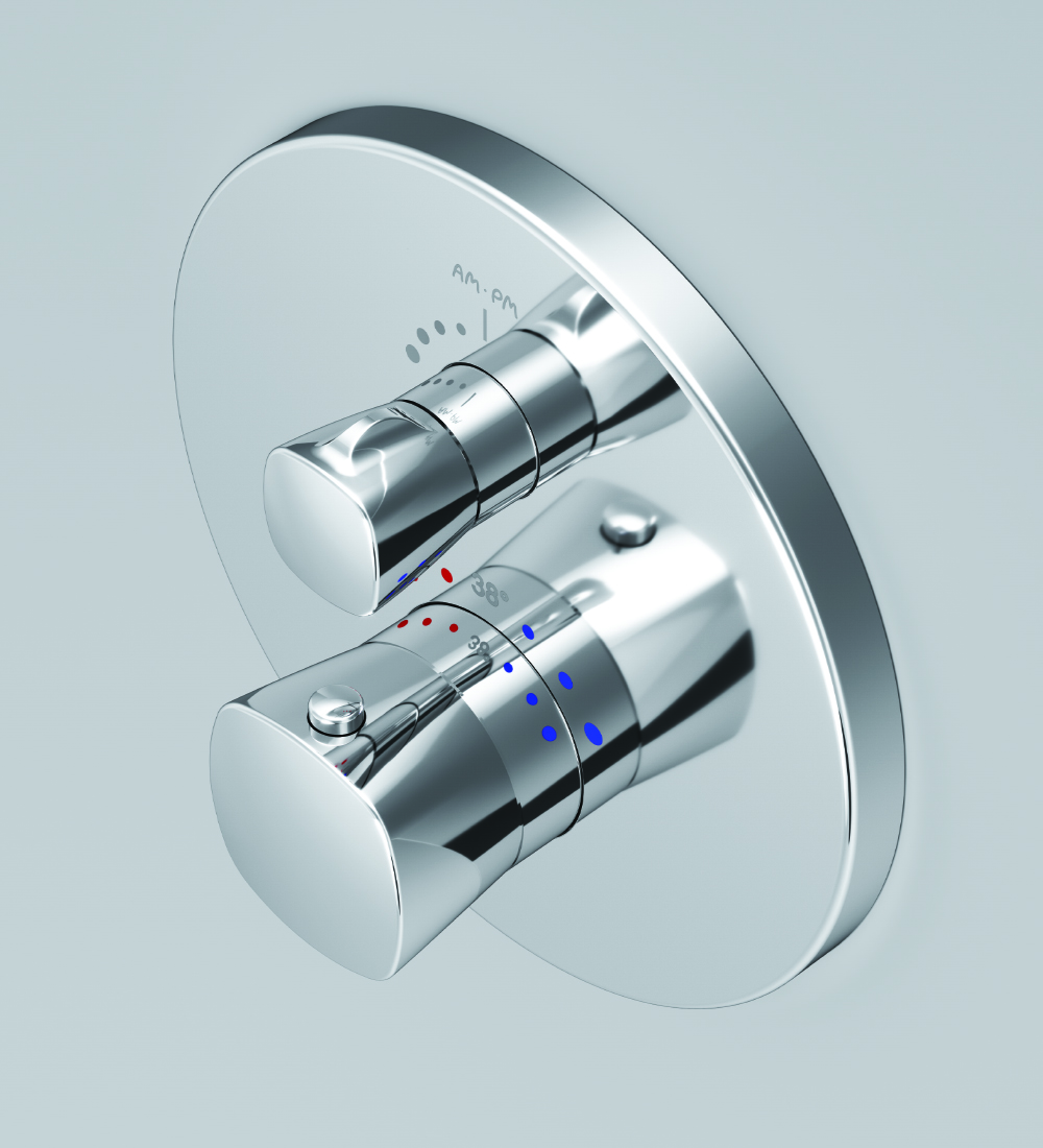 F71A75600 cмеситель д/душа монтируемый в стену с термостатом хром шт. AM.PM Spirit 2.1  - Вид №2