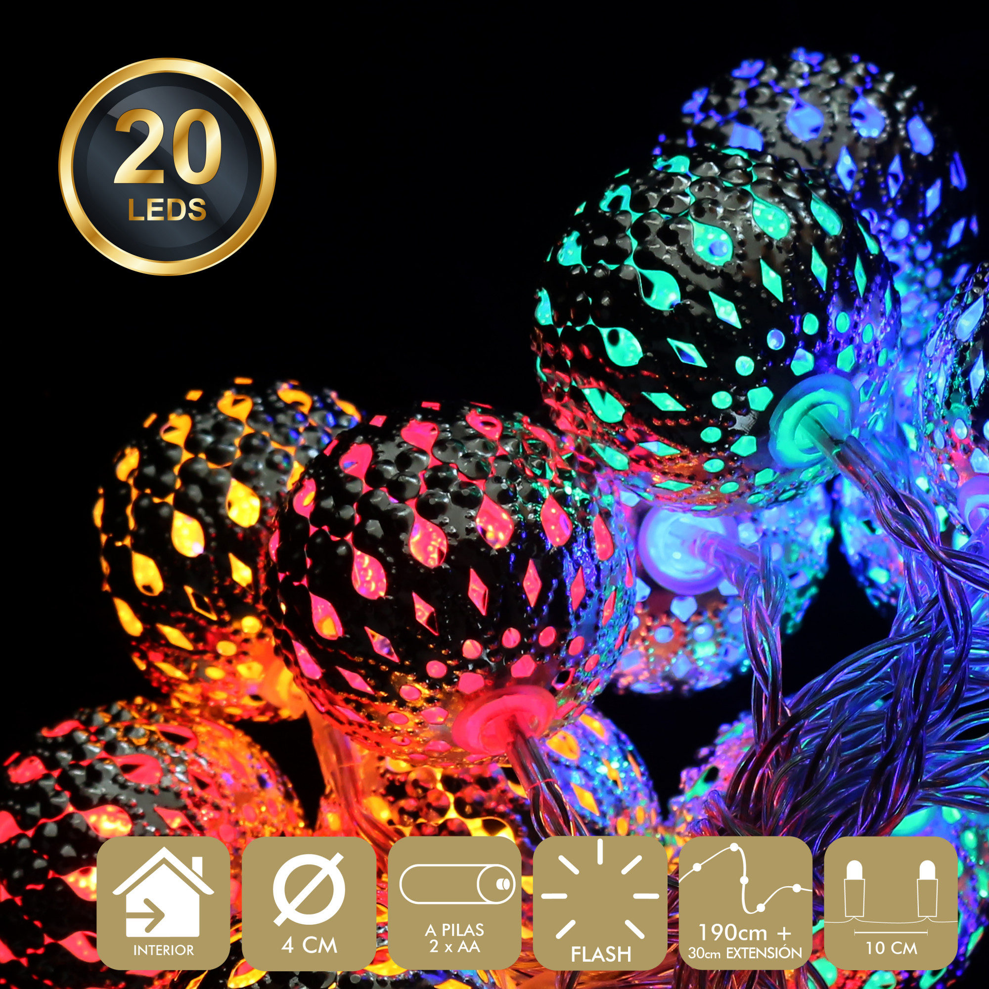 DZ-087-425 ГИРЛЯНДА 20LED (2 X AA) TO4ROOMS 