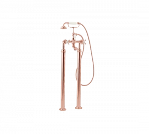 Gentry Home Смеситель для раковины мостик на 2 отверстия 200мм Mayfair Розовое золото GH103044