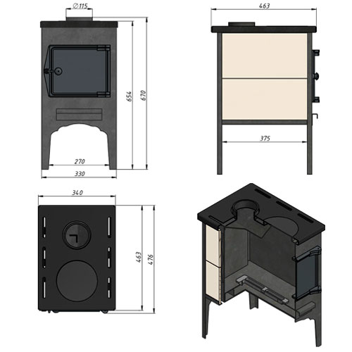 Отопительная печь Везувий В5С 4781 - Вид №1