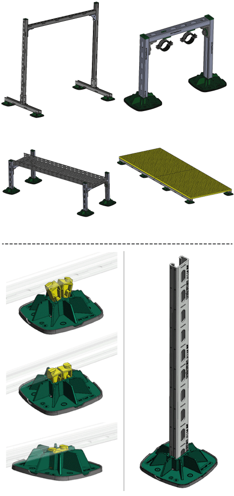67685130 BIS Yeti® 130 Кровельные опоры для монтажа лёгких конструкций на кровле walraven  - Вид №2