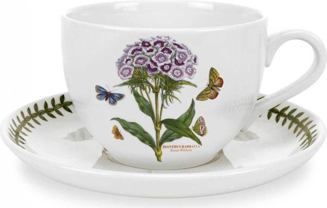 10568612 Portmeirion Чашка для завтрака с блюдцем Portmeirion Ботанический сад.Гвоздика турецкая 500мл, фарфор Фарфор 