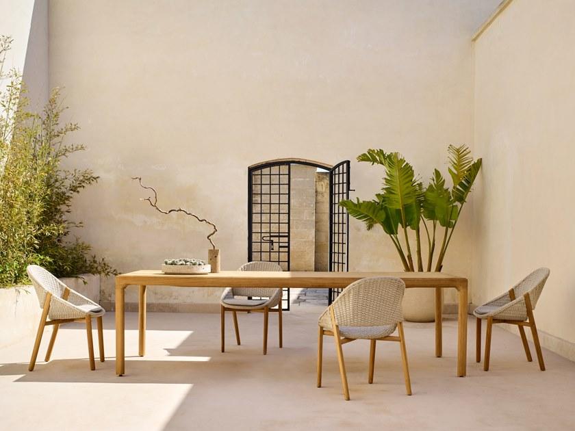 TRIBÙ Прямоугольный обеденный стол из тика Illum sun-id-1496576 - Вид №1