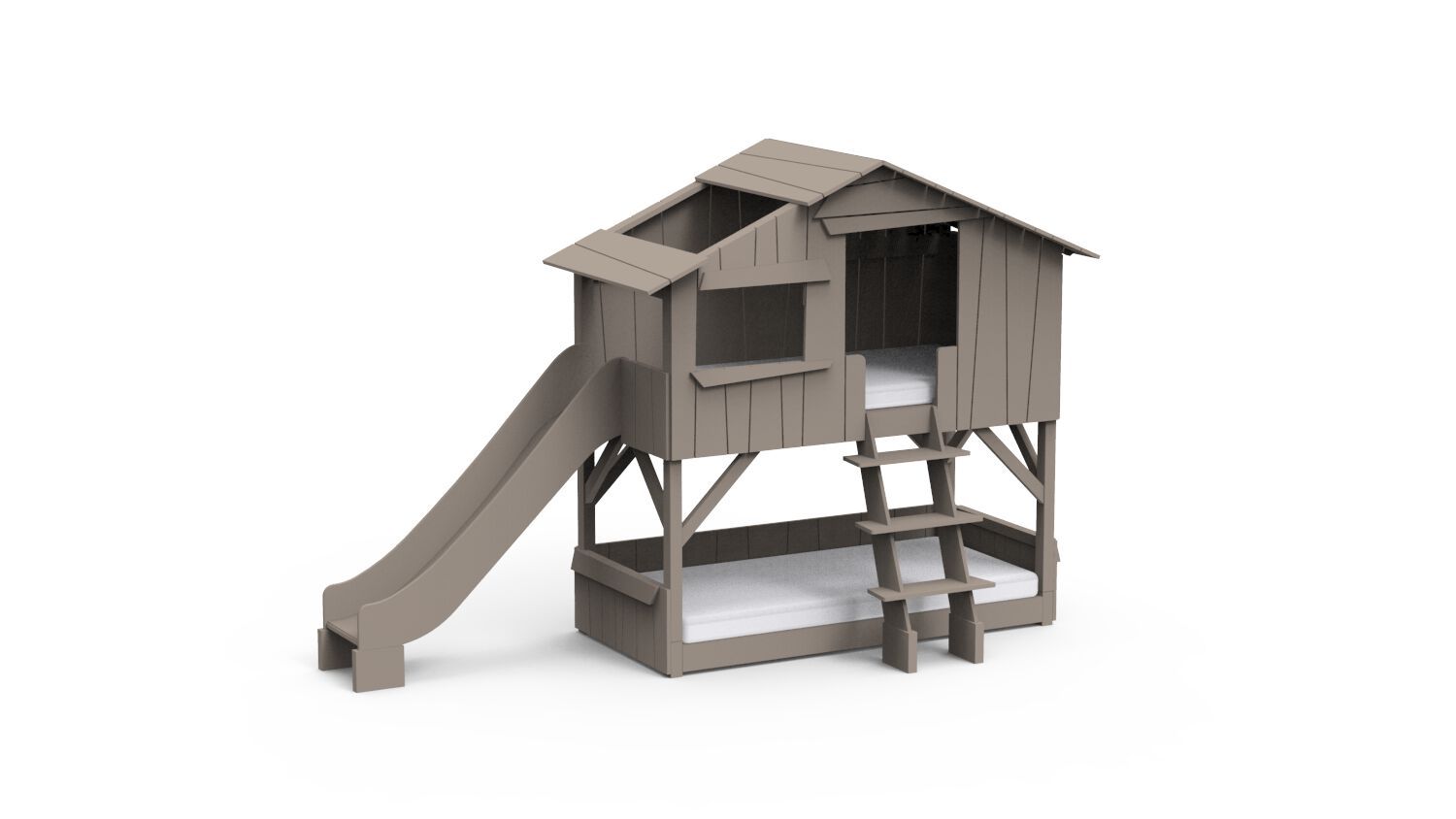 МДФ двухъярусная кровать с горкой Mathy by Bols TREEHOUSE BEDS &amp ARCH-00072798 - Вид №24