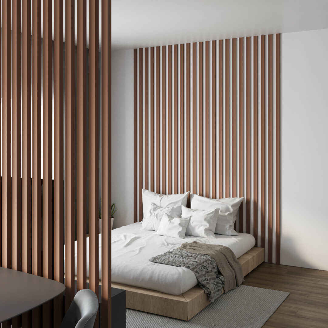 Интерьерная Рейка МДФ STELLA Планкен Рекесс De Luxe Mauve 19*50*2700 (уп.4 шт.) STSR-845 - Вид №6