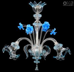 1111 ORIGINALMURANOGLASS Люстра Бирюзовые Побеги - Классик - муранское стекло OMG  см