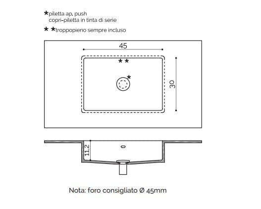 Прямоугольная раковина Corian® с столешницей Acquapazza Corian ® elements ARCH-00025970 - Вид №1