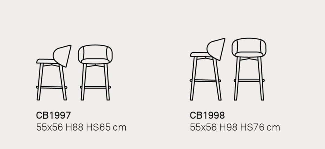 Высокий тканевый стул с подставкой для ног Connubia Тука ARCH-00038183 - Вид №3