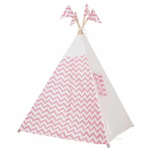 Вигвам Pink Zigzag с окном,карманом и флажками VAMVIGVAM PINK ZIGZAG 281529 Розовый