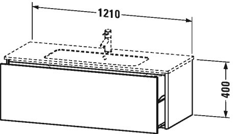 XS407403838 Тумбочка подвесная XSquare #XS4074 1210 x 478 мм Доломитово-серый глянцевый лак Duravit - Вид №1