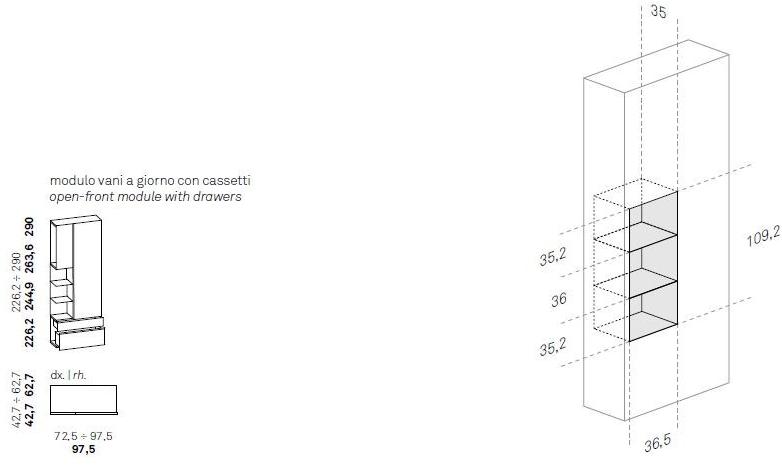 Caccaro Шкаф с дверцами и ящиками Grafik sun-id-1447851 - Вид №8