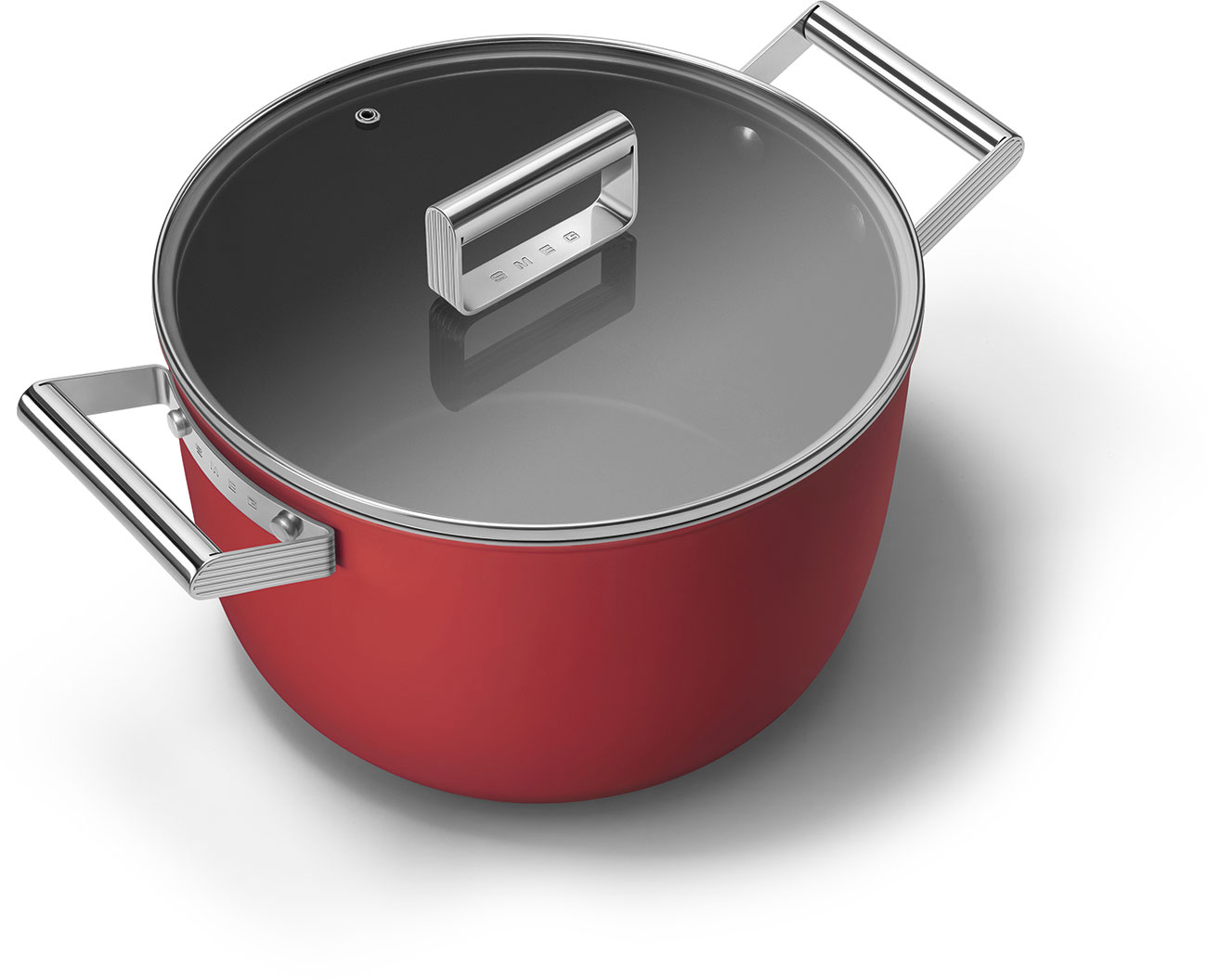 CKFC2611RDM Посуда / кастрюля с двумя ручками и крышкой 26 см, красная SMEG  - Вид №2