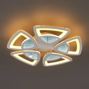 Люстра потолочная светодиодная JLIGHT ATOM 120 Вт с пультом управления 24 м² регулируемый белый свет, цвет белый 84534237 STLM-2027801