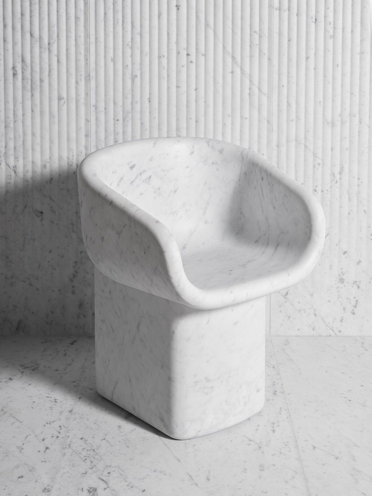 Мраморный поворотный стул с подлокотниками LUCE DI CARRARA Козимо ARCH-00110704 - Вид №6