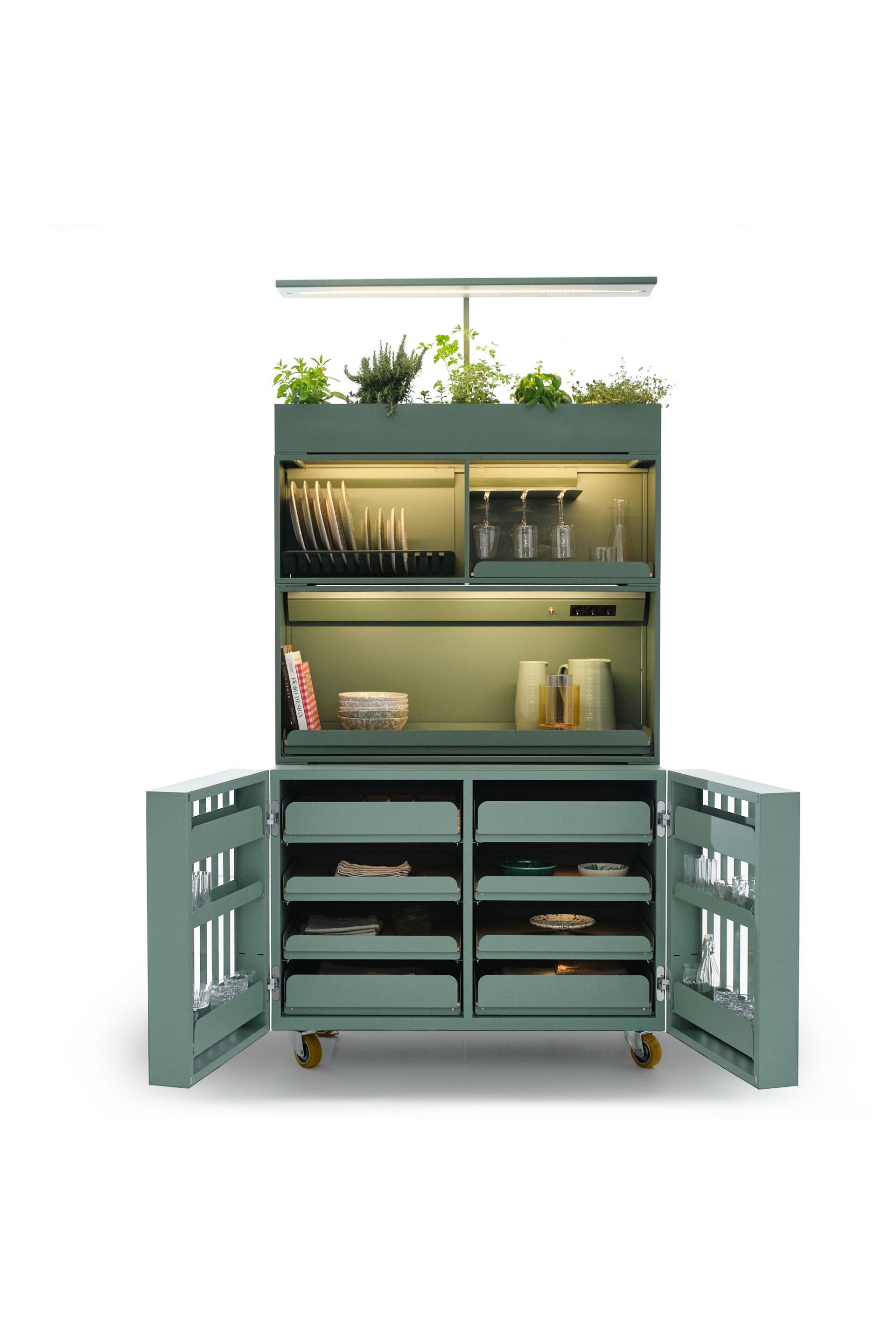 Модульный шкаф из окрашенной стали и оливкового дерева Officine Tamborrino MEMÈ ARCH-00114854 - Вид №7