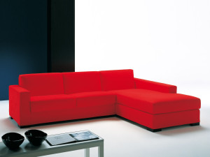 Тканевый раскладной диван-кровать с полуостровом