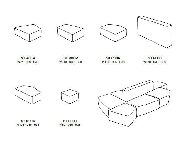 Модульный диван True Design камень ARCH-00048075 - Вид №6