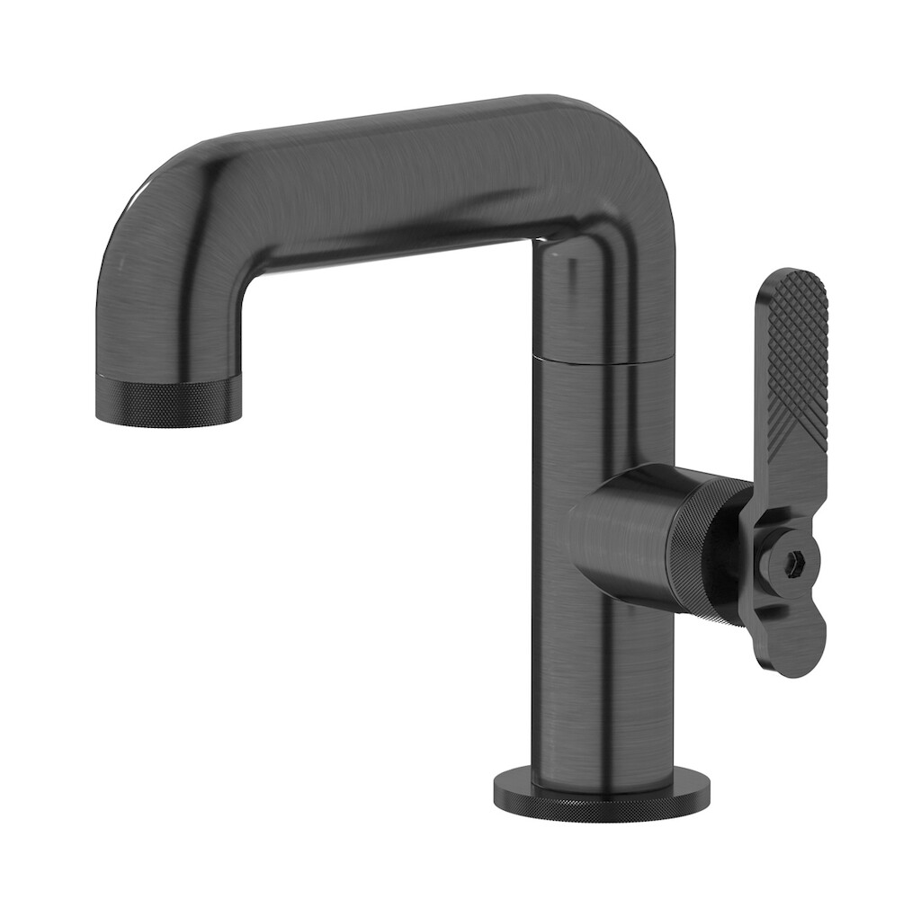 Смеситель для раковины на 1 отверстие в комплекте с донным клапаном WE ARE IB b2200cs Brushed Black Chrome Bold