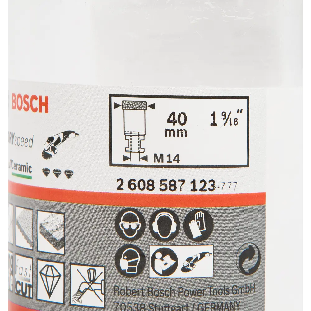 Коронка по керамике алмазная для УШМ Bosch M14 2608587123 40 мм BOSCH PROFESSIONAL STLM-2004797 - Вид №3