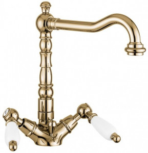 121613BR Смеситель Deco Ceramic с донным клапаном для раковины, цвет бронза