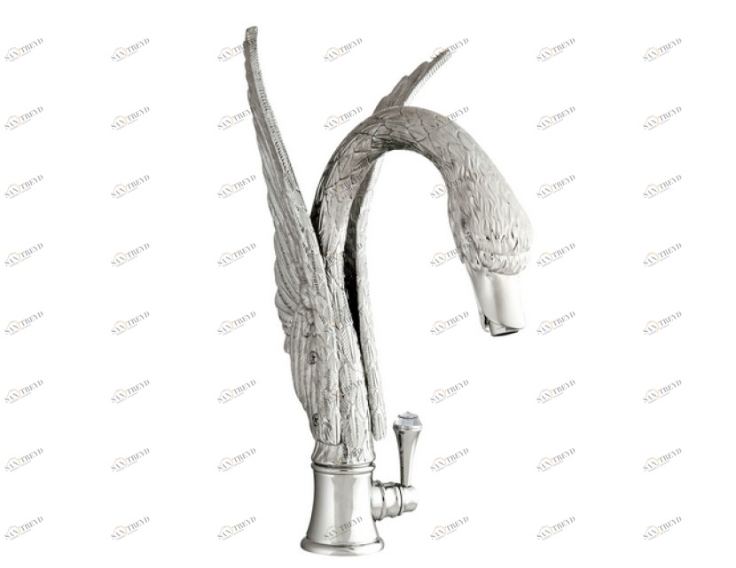 039444.000.71 Смеситель для раковины monolever Античное серебро Mestre Swan