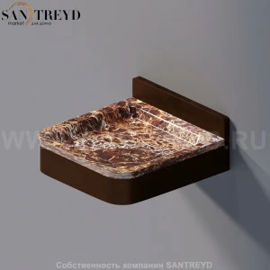 Agape MEMORY Мыльница из коричневого мрамора в темном бронзовом каркасе AMEM851BRED