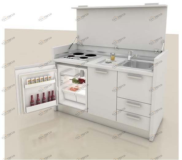 Mobilspazio Выдвижная деревянная мини-кухня Zeus K141