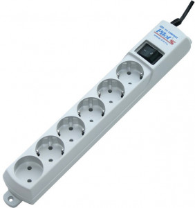 Pilot S5M Surge protector pilot s 5m, 6 outlets (5+1), white ZIS