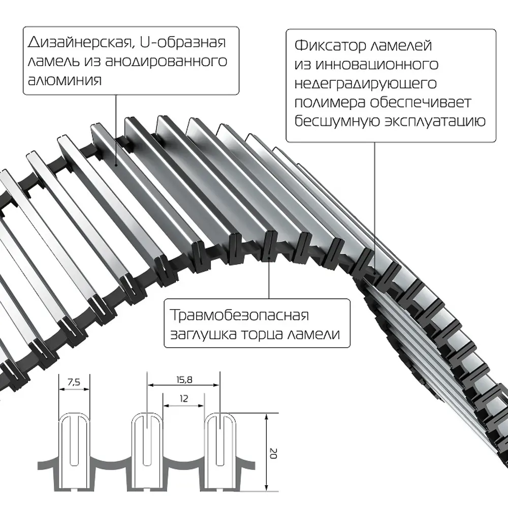 Внутрипольный конвектор Royal Thermo Atrium 1800x250x90 мм боковое подключение 1 теплообменник с решеткой 86581933 STLM-2061635 - Вид №2
