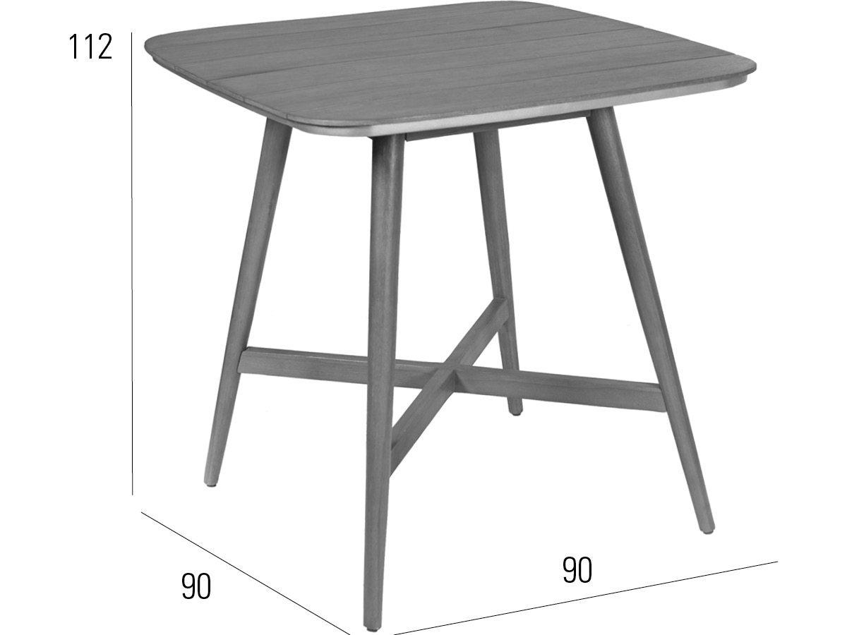 72.00.0526 Стол барный Iconic Stone серый 90 × 90 Mbm  - Вид №2