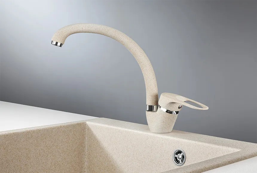 ST-03, БЕЖЕВЫЙ, СМЕСИТЕЛЬ КУХОННЫЙ GRANULA Standart 03-ST-ST39