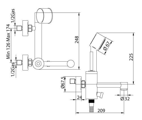 1553200PN0S Смеситель Bandini Coco Santreyd - Вид №1