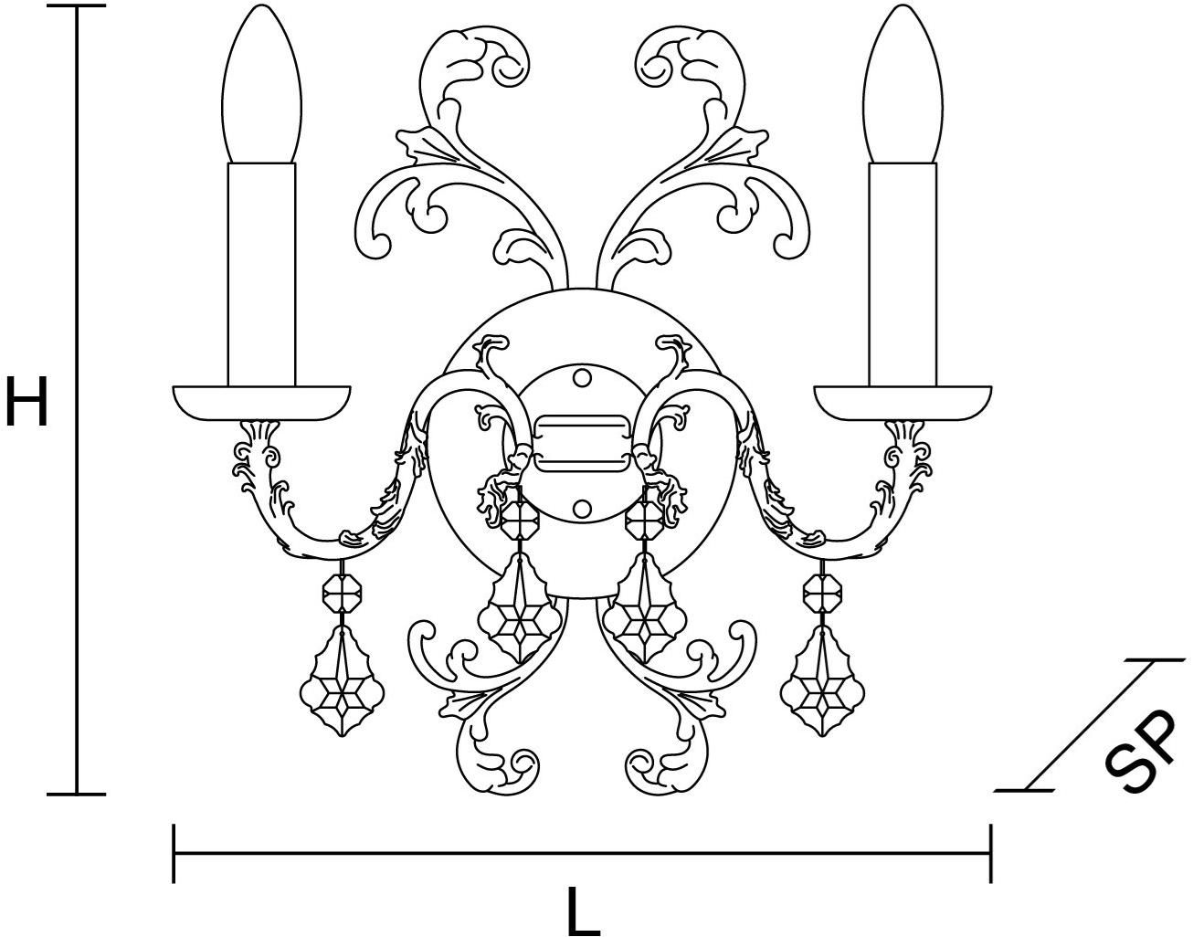 Masiero Бра из латуни с кристаллами накаливания Eternity sun-id-1489076 - Вид №1