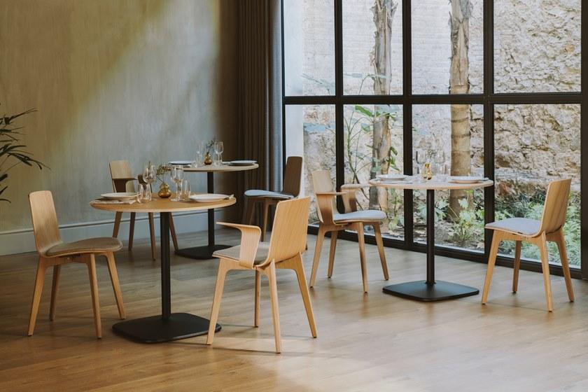 ENEA Круглый стол со стальным основанием и дубовой столешницей Iron sun-id-1475870 - Вид №3