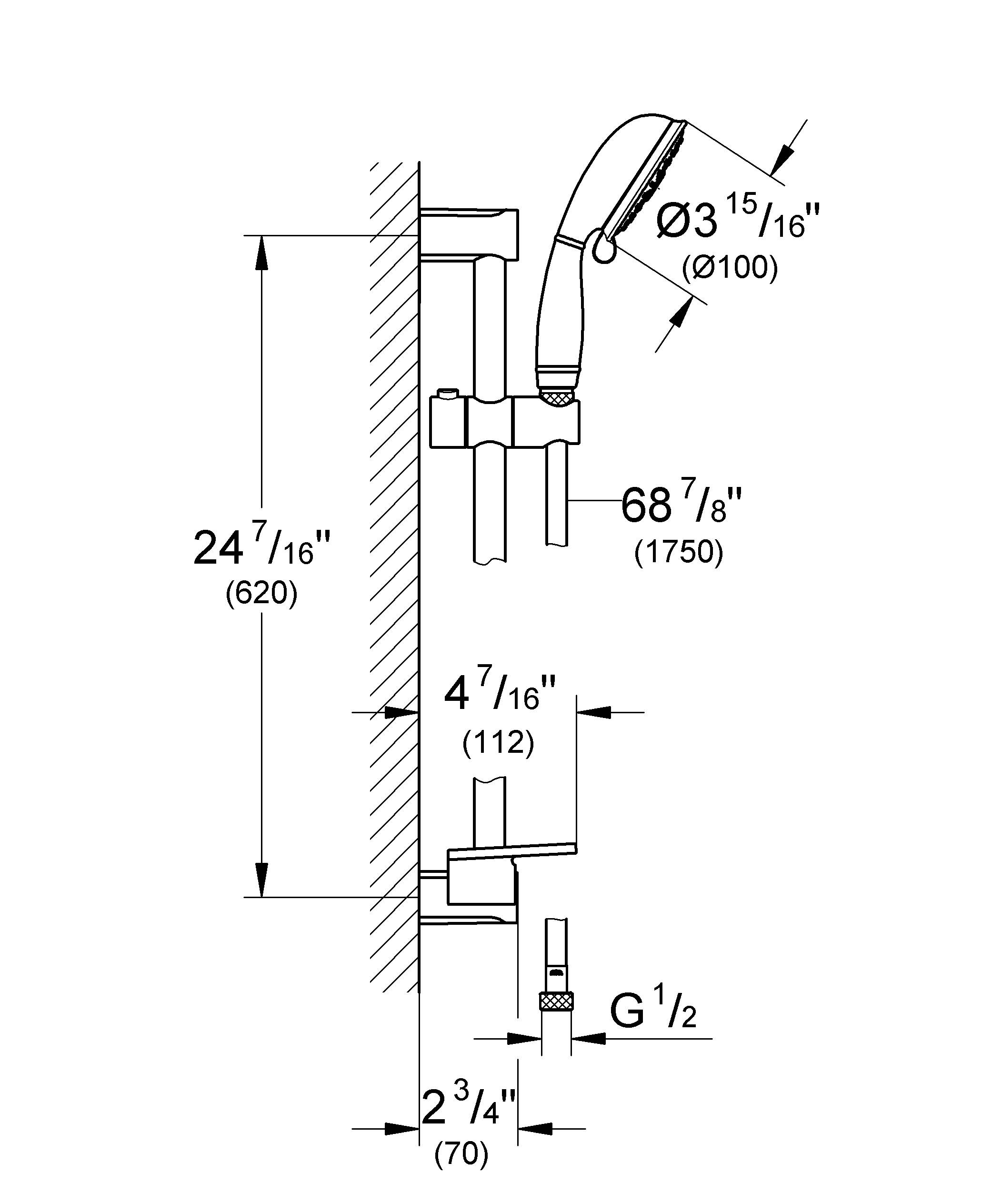 26086000 Душевой гарнитур с полочкой Grohe хром  - Вид №2