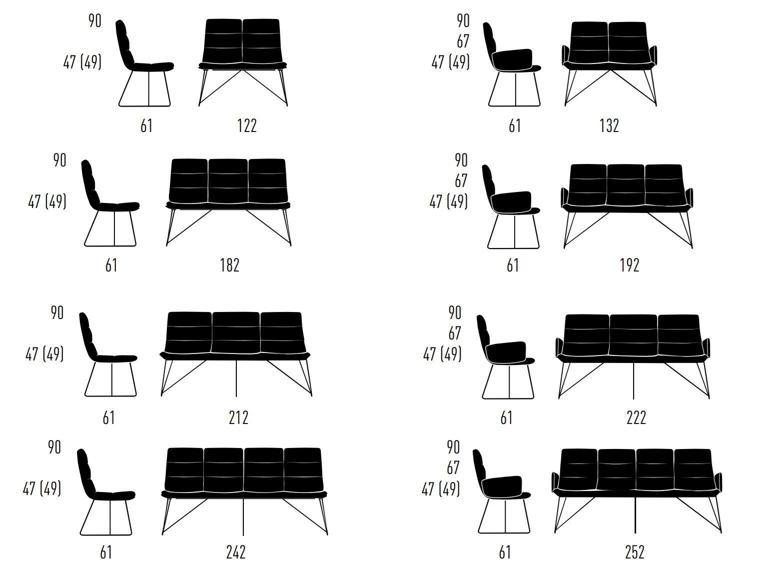 Мягкая скамья со спинкой KFF Arva Light ARCH-00079408 - Вид №10