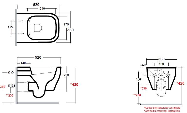 Syn1202r01 Подвесной унитаз настенный Белый Olympia Ceramica Synthesis eco Италия - Вид №4
