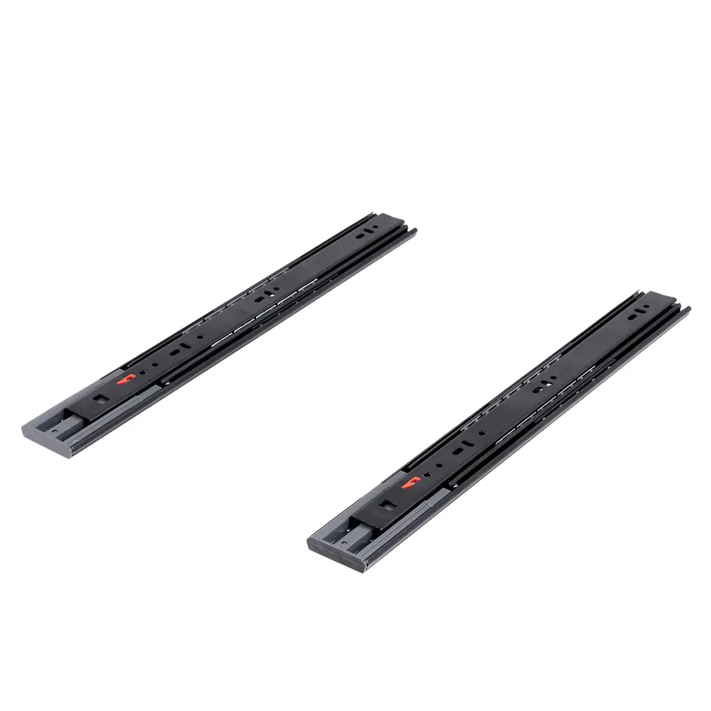 Комплект шариковых направляющих Samet 400 мм с доводчиком сталь цвет черный STLM-2038503