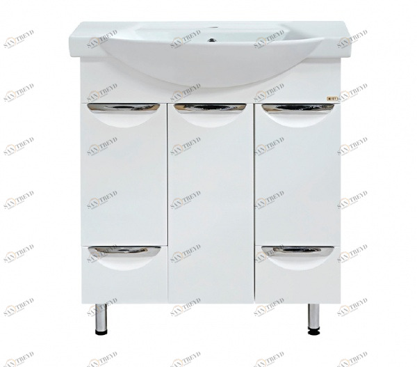 Тумба Лаванда-75 с 2 ящ. белая с раков.меб. Монро 75 см MISTY 2312219