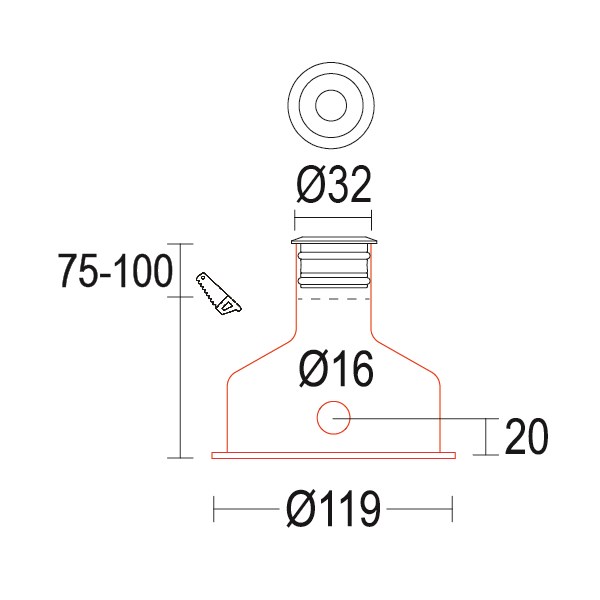 MicroSegno Flat 32 Ghidini Segno Flat RD .15 Нержавеющая Сталь  - Вид №2