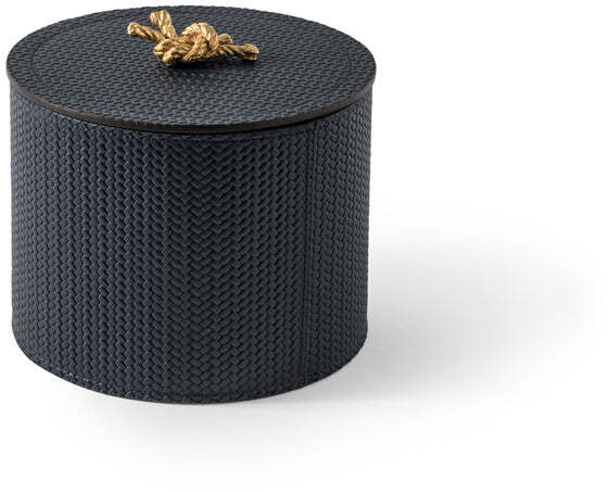 Круглая шкатулка Thalia - Ø 17XH8 см / металл-хром / ari-leather_taupe