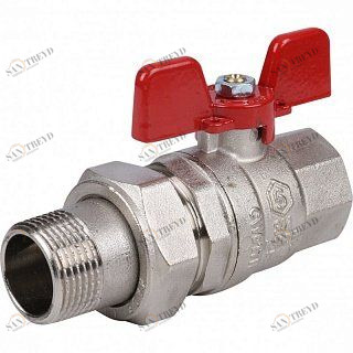 Кран шаровый STOUT ВН 3/4" с американкой бабочка красная SVB1007000020