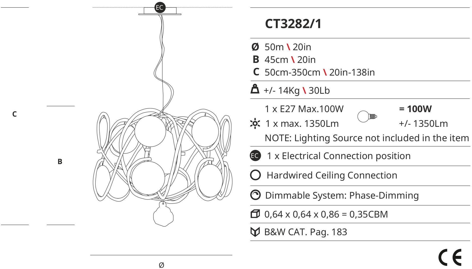 Serip Подвесной светильник из бронзы ручной работы Lines Ct3282/1 - Вид №1