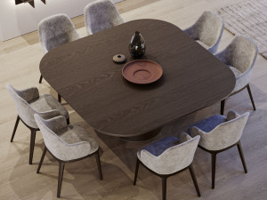 Квадратный стол из шпона