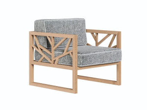 Тканевое кресло с подлокотниками