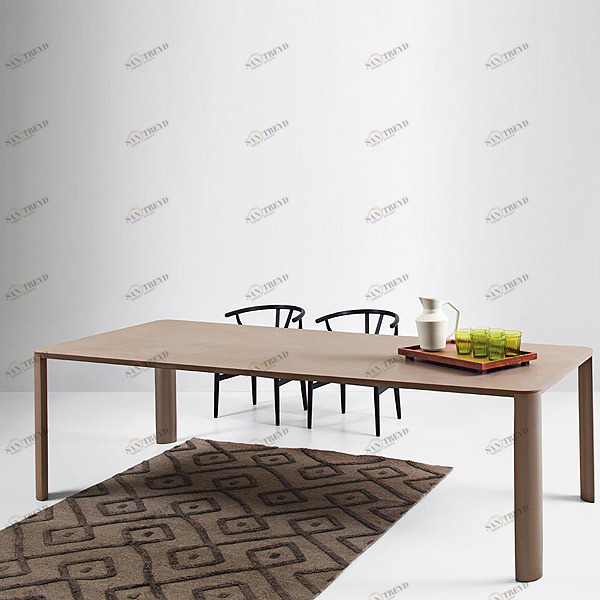 СТОЛ ОБЕДЕННЫЙ ИЗ КАМНЯ MAHON 180X90 СМ SAND BROWN Neutra Design MT1809011