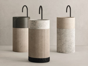 Каррарский мрамор отдельно стоящий круглый умывальник