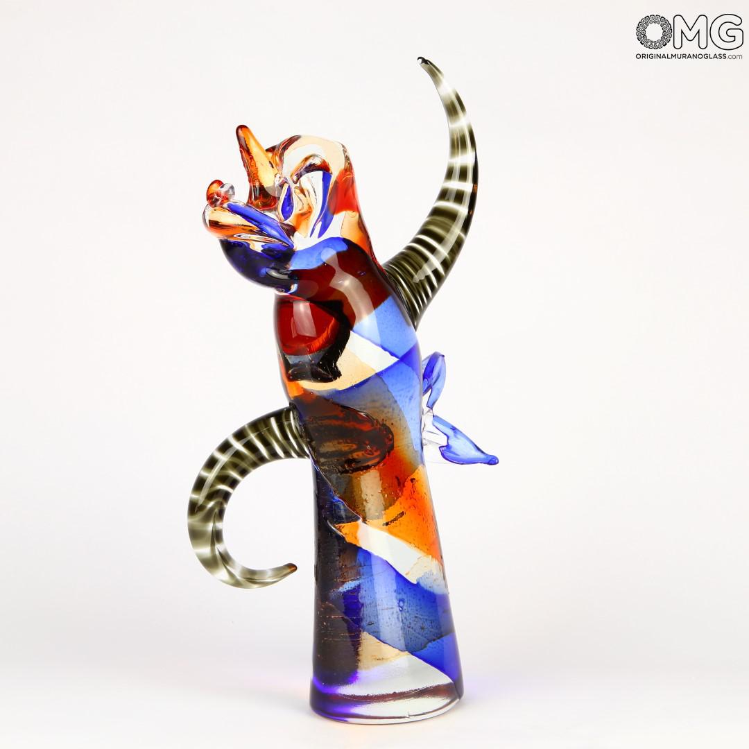 2607 ORIGINALMURANOGLASS Скульптура Голова рогатой лошади - Original Murano Glass OMG 20 см  - Вид №1