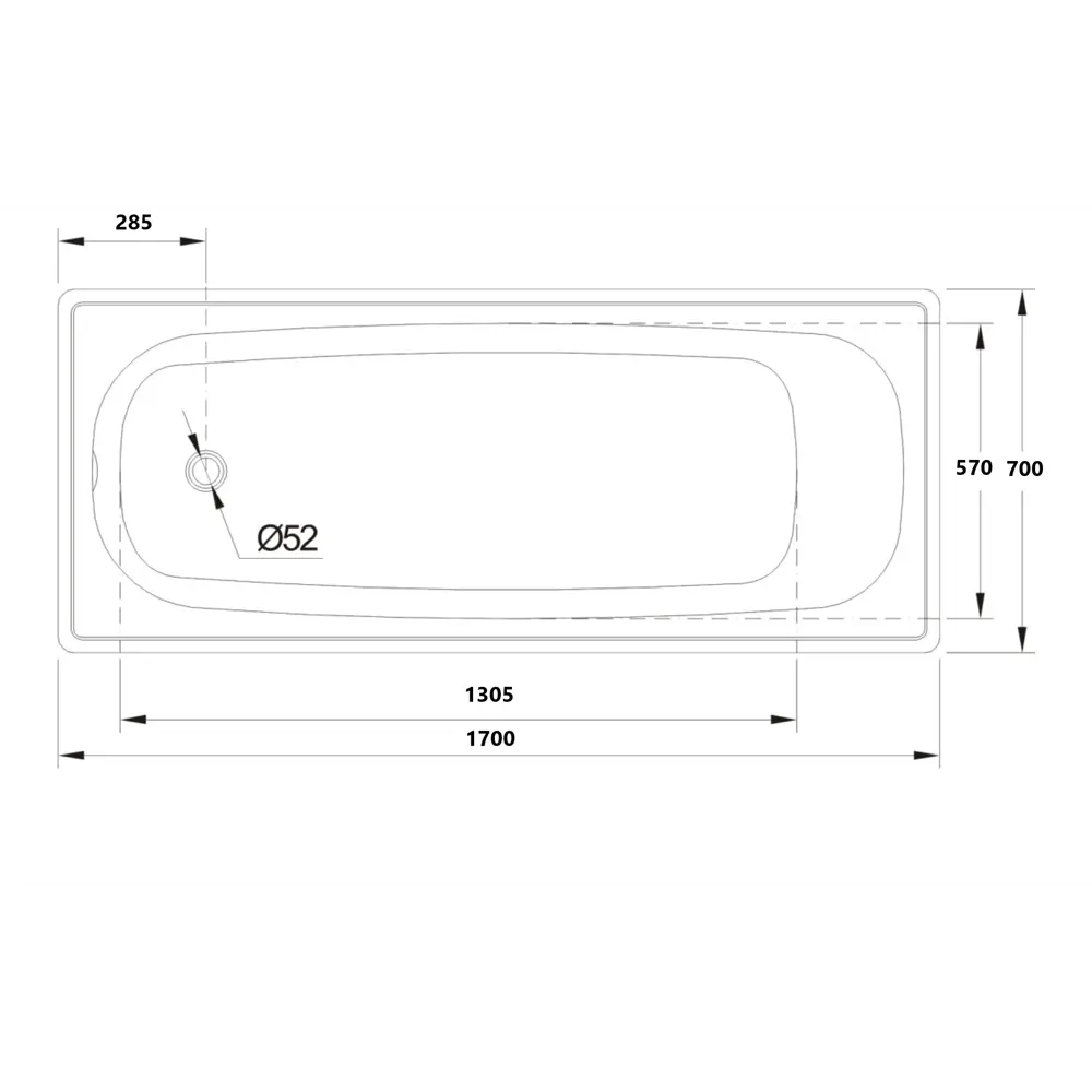 Santreyd Alcora — стальная ванна 170×70 см с ножками 82150852 ВИЗ STLM-0020444 - Вид №5