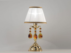 Металлическая светодиодная настольная лампа с кристаллами